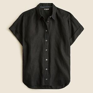 J. Crew Capitaine Shirt in Baird McNutt Linen Black - XXL